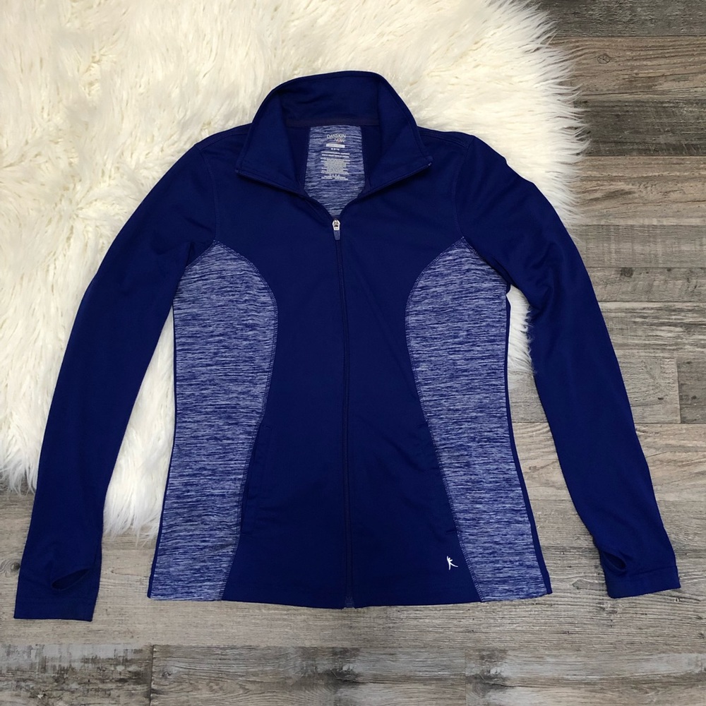 Danskin Now Semi-fitted Long Sleeve Zip Front Jacket with Thumbholes Size M